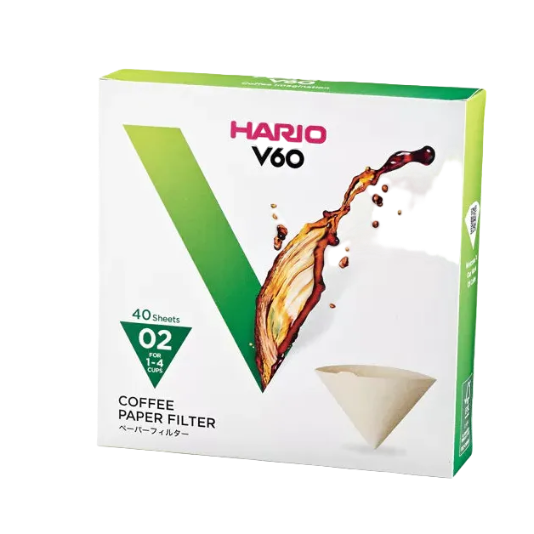 HARIO V60, 40 natuurlijke filters voor Dripper 02 - 1/4 kopjes