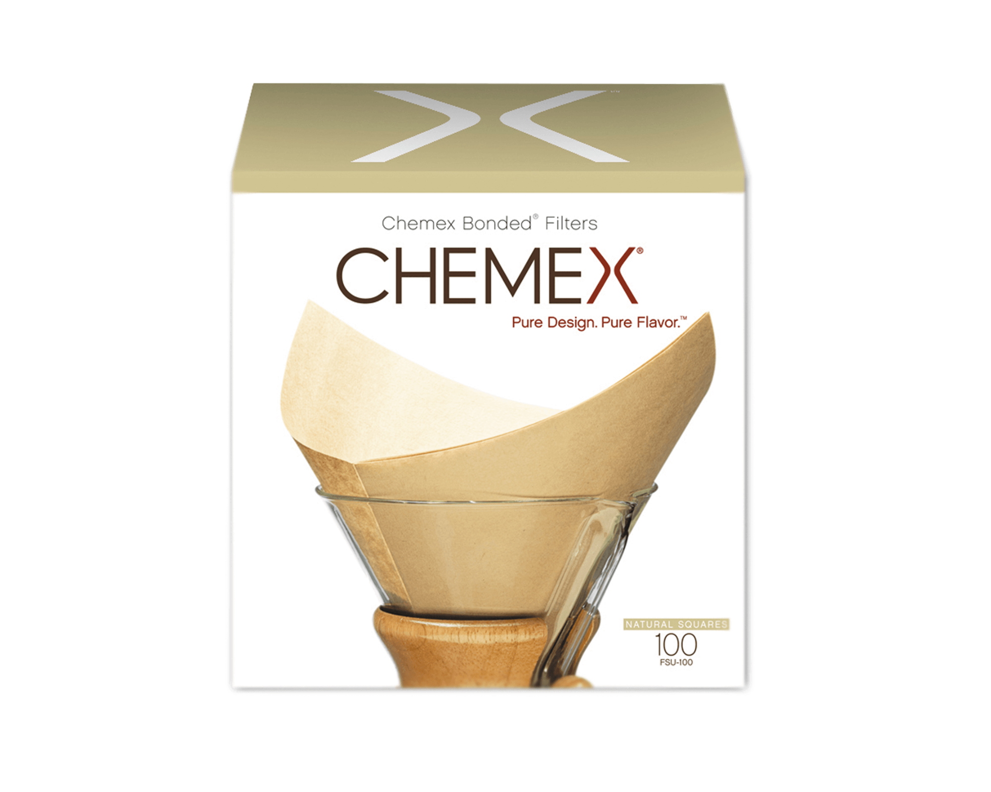 CHEMEX Filtres en papier naturels carrés 6 tasses
